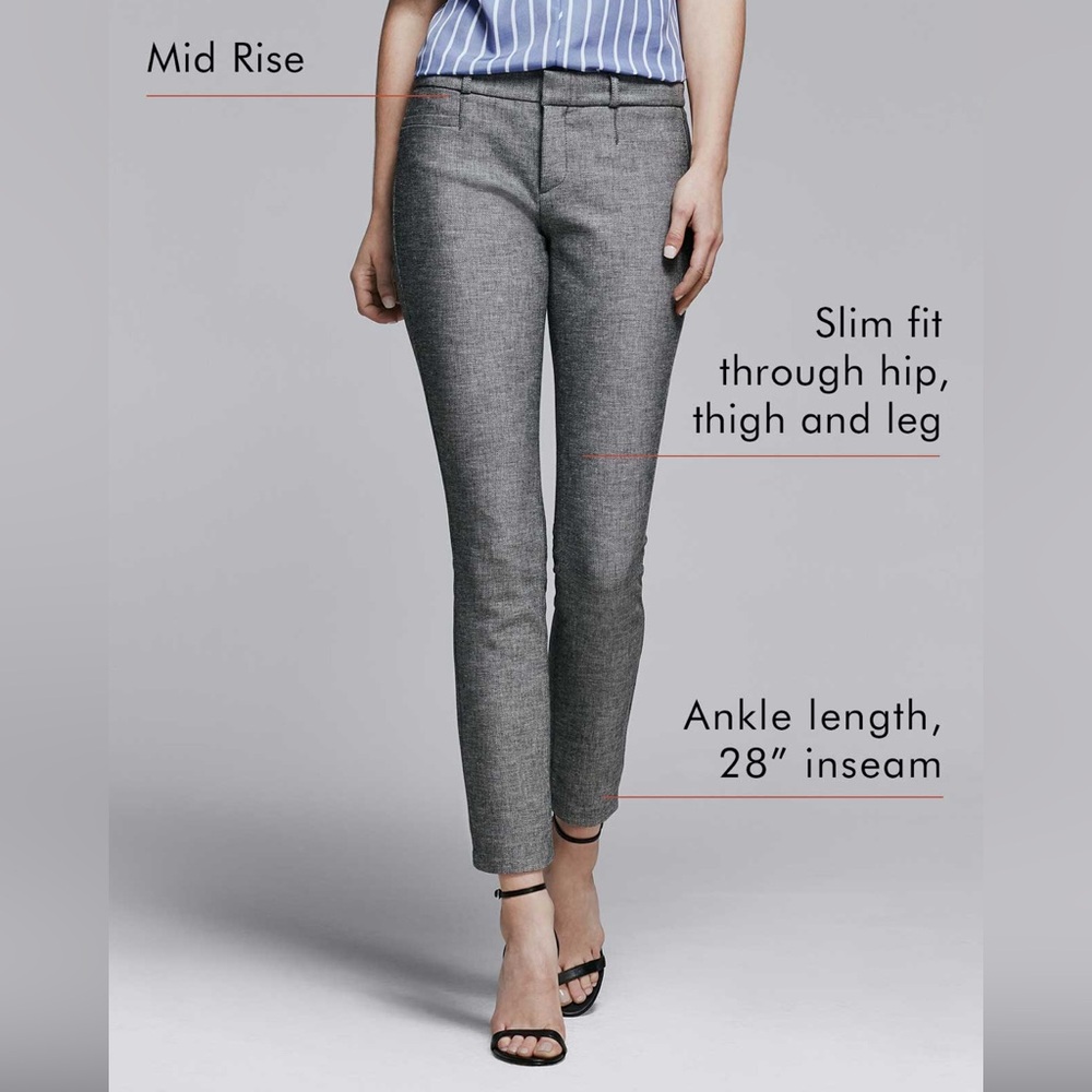 NWT Banana Republic Sloan Pants Size 16 Plaid Bi Stretch Gray Trousers